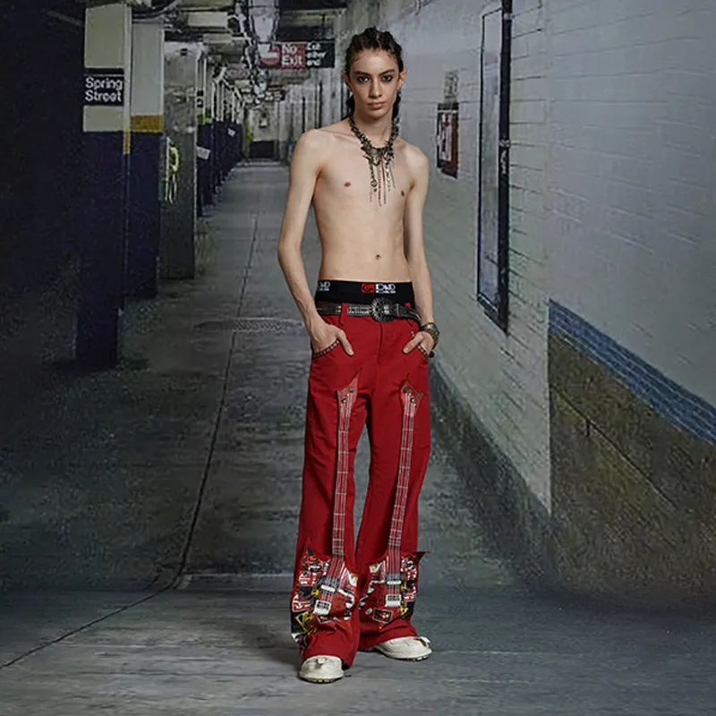 DND4DES Casual Pants Unisex Red-6