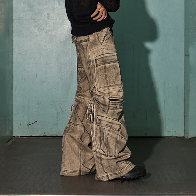 DND4DES Cargo Pants Unisex Khaki-6