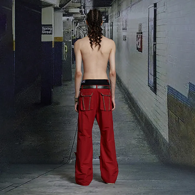 DND4DES Casual Pants Unisex Red-3