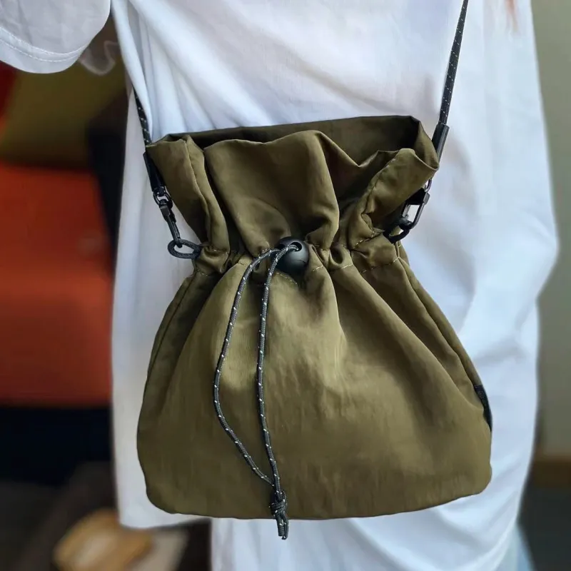 SanseiOriginal Polyamide Shoulder Bag Small Size Unisex Green-1