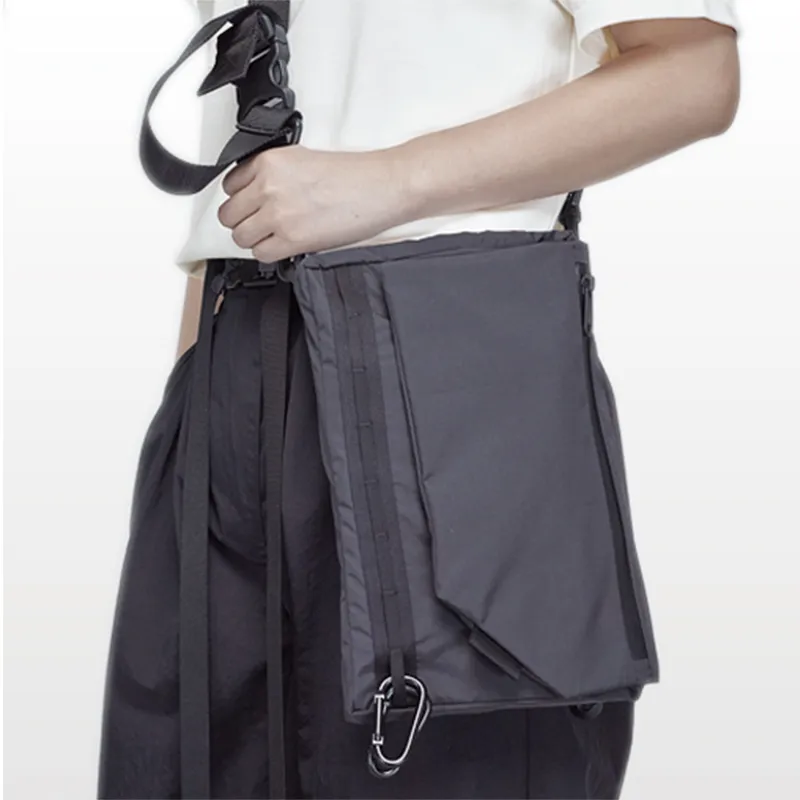 SanseiOriginal Fabric Shoulder Bag Medium Size Unisex Black-2