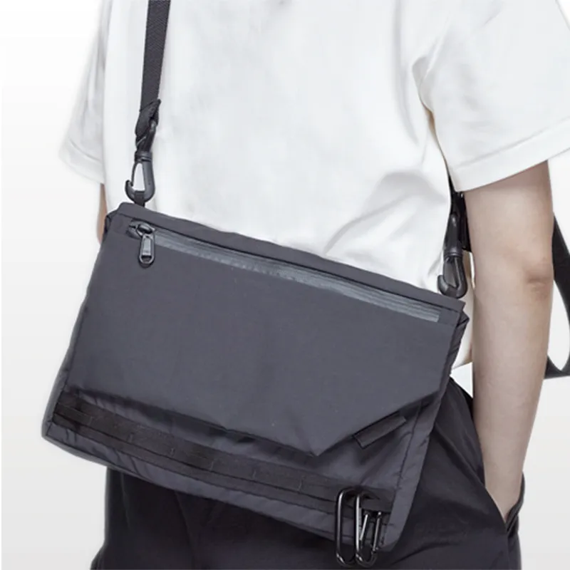 SanseiOriginal Fabric Shoulder Bag Medium Size Unisex Black-1