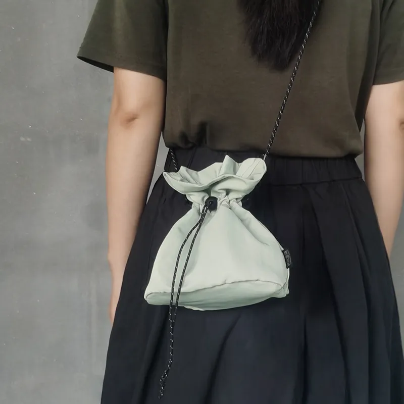 SanseiOriginal Polyamide Shoulder Bag Crossbody Bag Small Size Unisex Warm And Elegant Jade Color-3