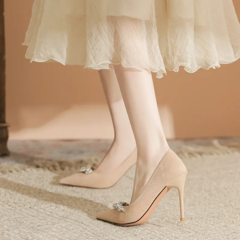 QITUMAUL Slim Heel High Heels Women's-10