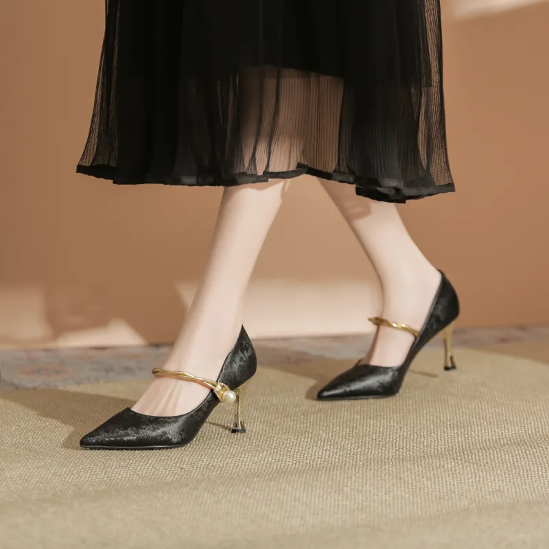 QITUMAUL Slim Heel High Heels Women's-2