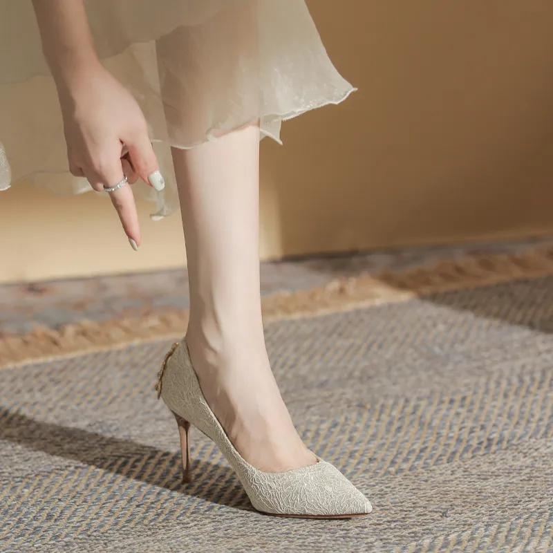 QITUMAUL Slim Heel High Heels Women's-11