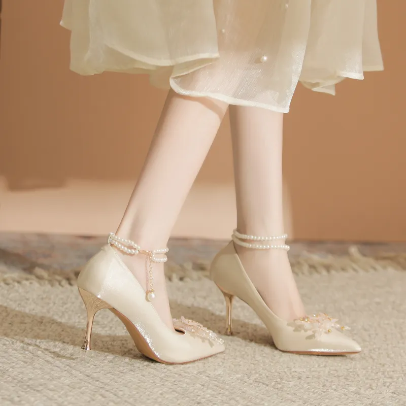 QITUMAUL Slim Heel High Heels Women's-14