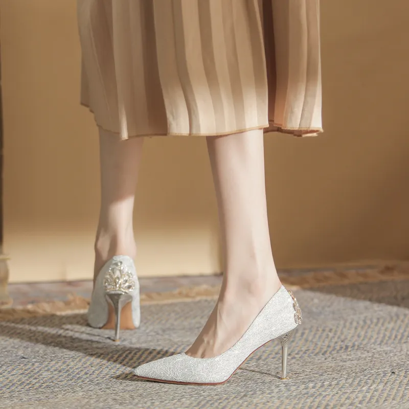 QITUMAUL Slim Heel High Heels Women's-18