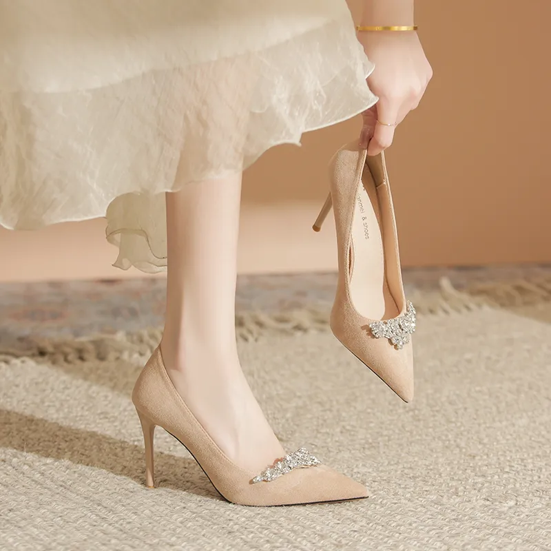 QITUMAUL Slim Heel High Heels Women's-9