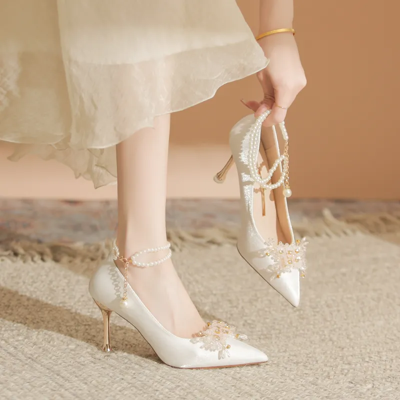 QITUMAUL Slim Heel High Heels Women's-7