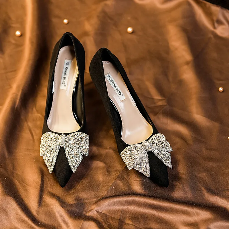 QITUMAUL High Heels Women's Black-1