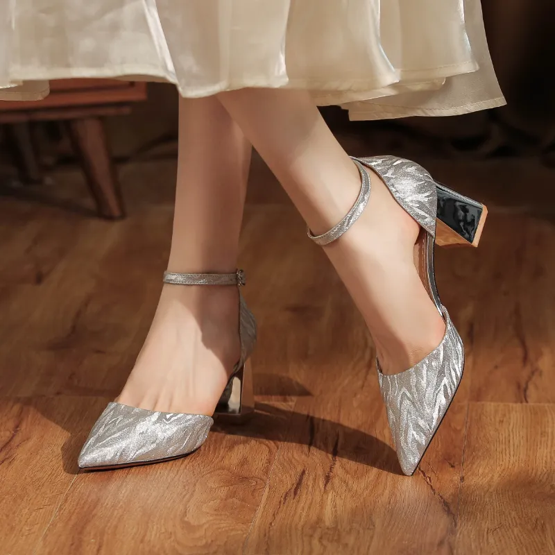 QITUMAUL High Heels Women's Champagne-11