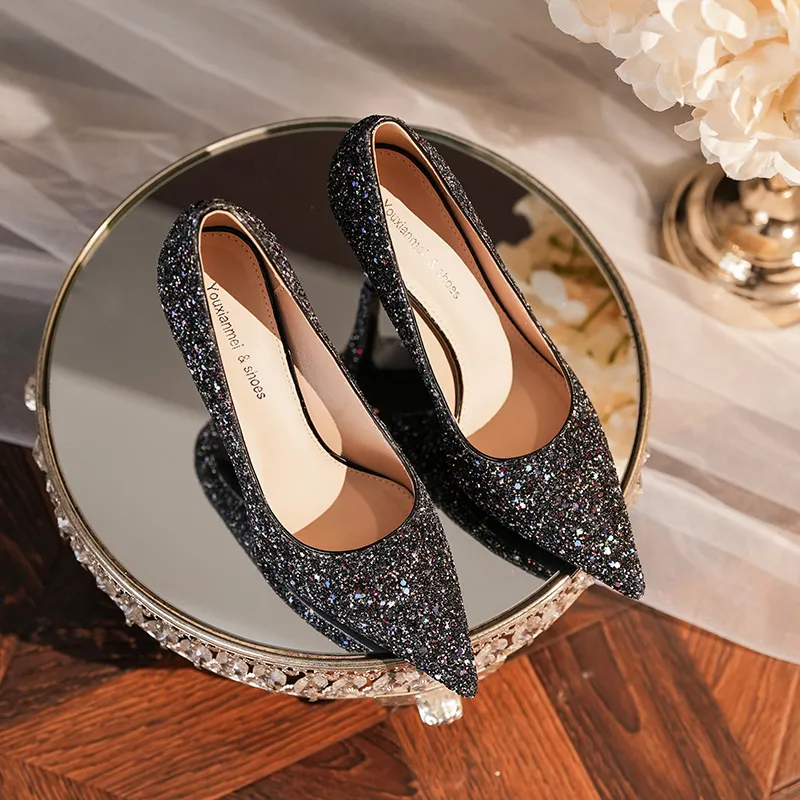 QITUMAUL Slim Heel High Heels Women's-4