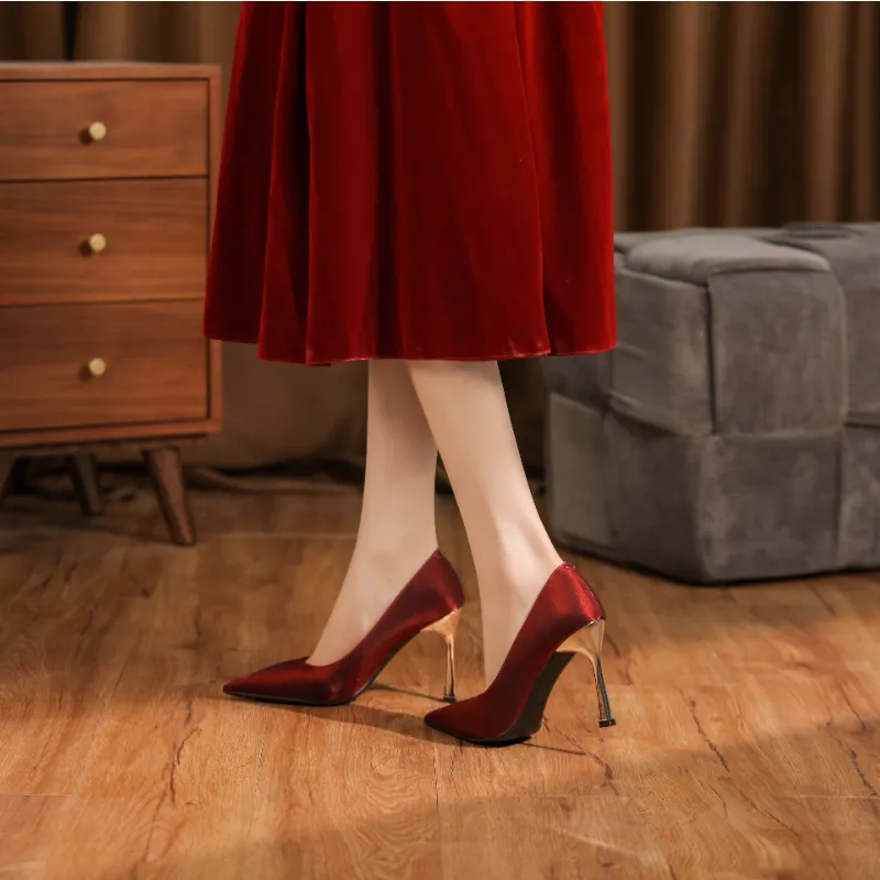 QITUMAUL Slim Heel High Heels Women's-19