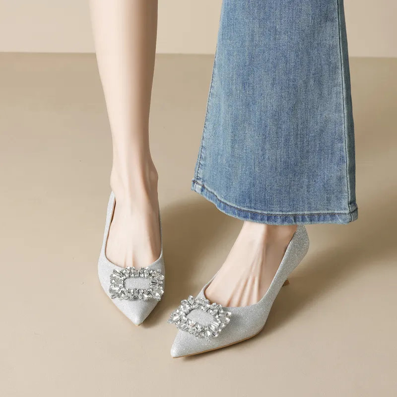 QITUMAUL Chunky Heel High Heels Women's-5