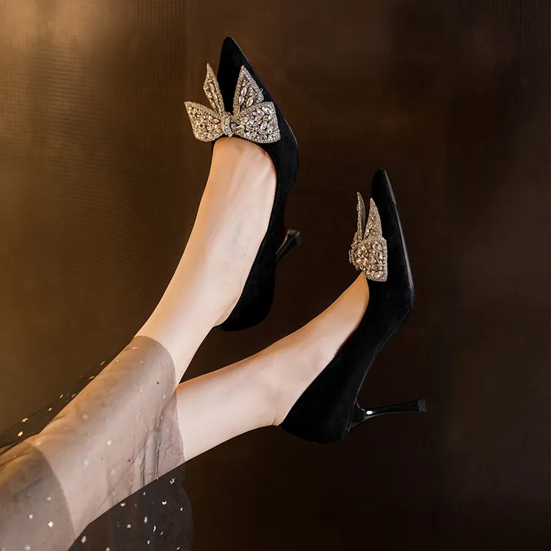 QITUMAUL High Heels Women's Black-2