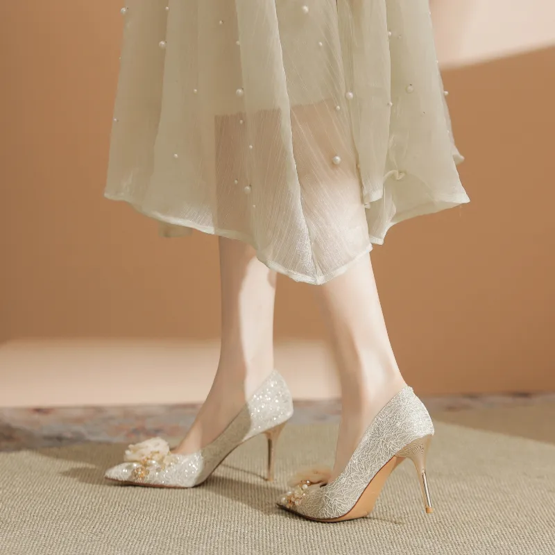 QITUMAUL Slim Heel High Heels Women's-4