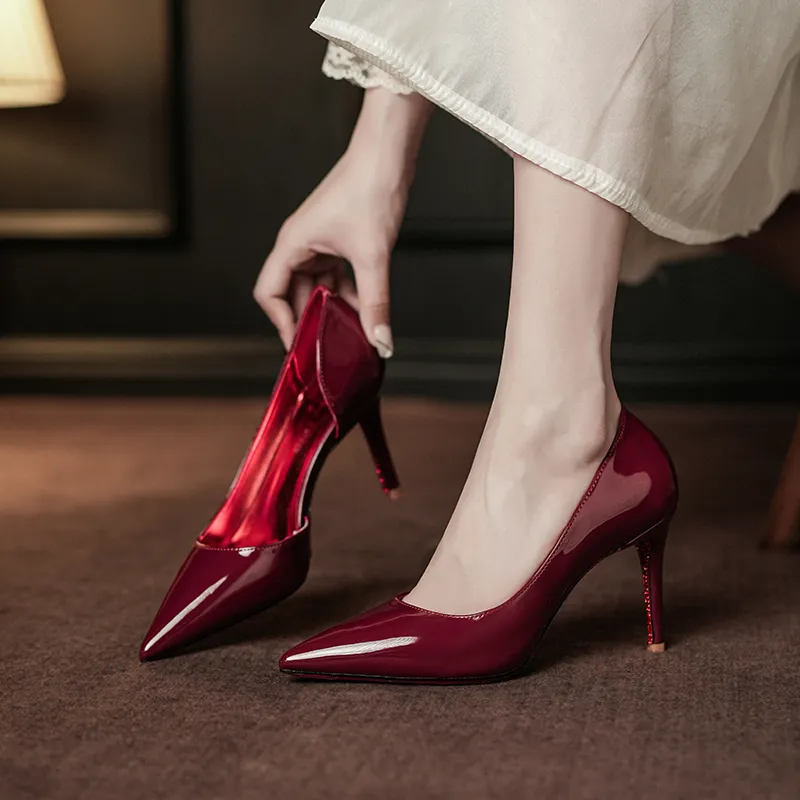 QITUMAUL Slim Heel High Heels Women's-10