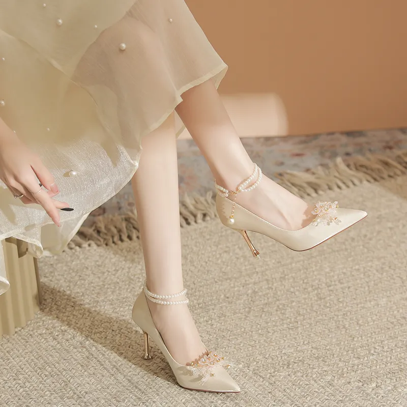 QITUMAUL Slim Heel High Heels Women's-17