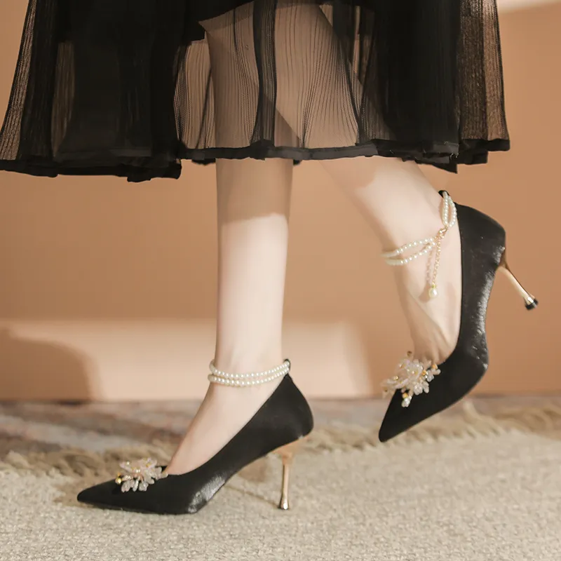 QITUMAUL Slim Heel High Heels Women's-4