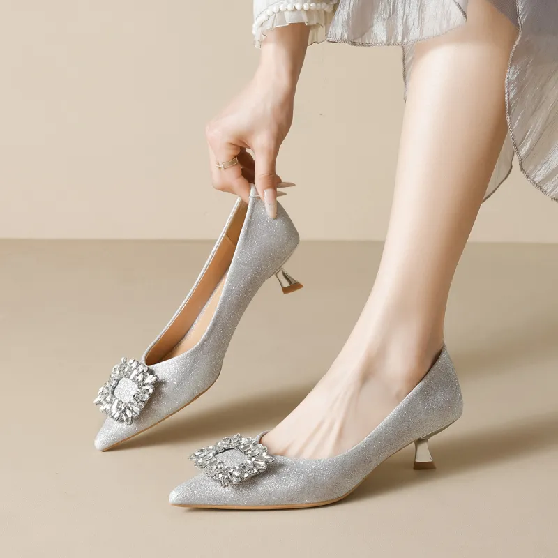 QITUMAUL Chunky Heel High Heels Women's-4