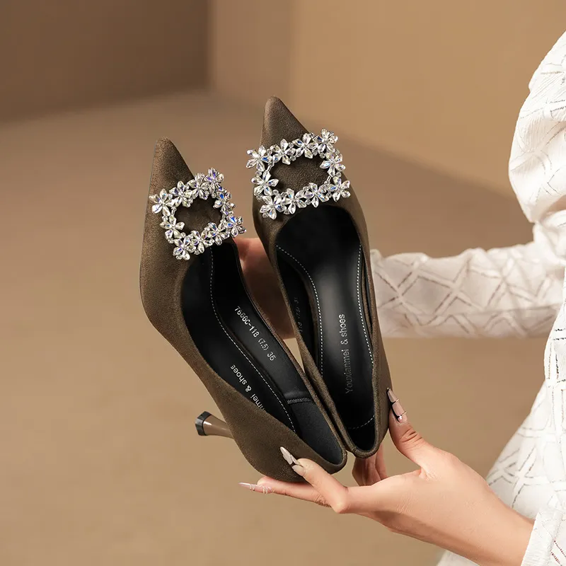 QITUMAUL Slim Heel High Heels Women's-16