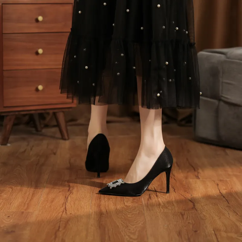 QITUMAUL Slim Heel High Heels Women's-14