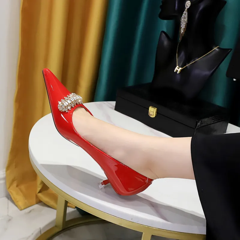 QITUMAUL Slim Heel High Heels 4.5CM Women's-3