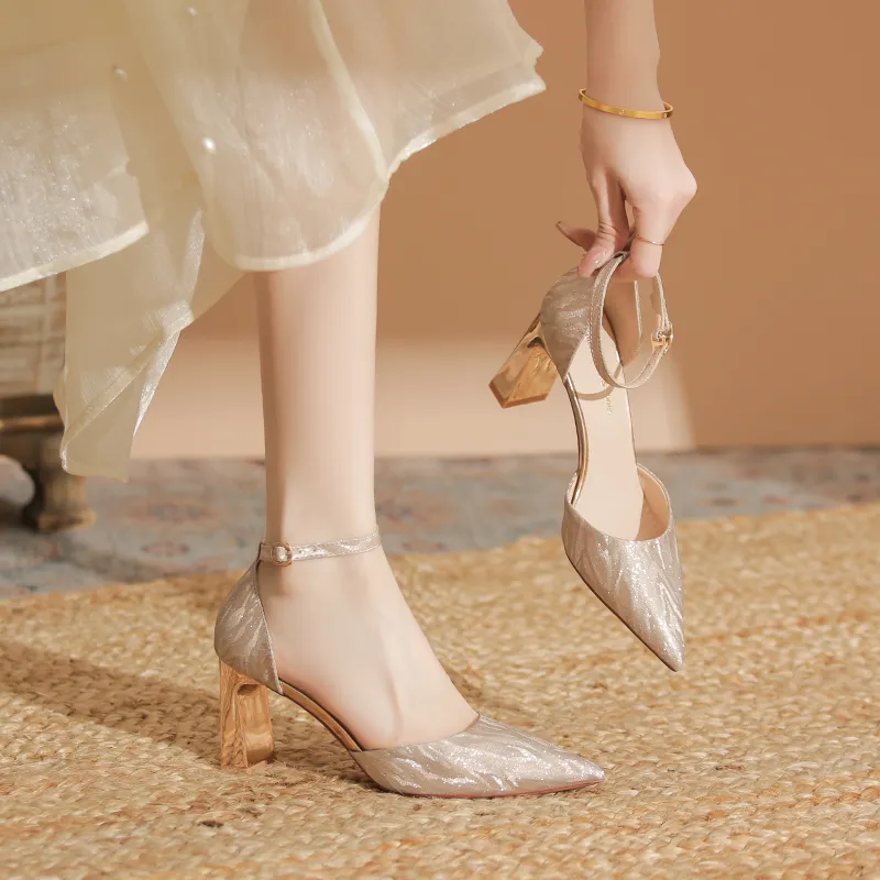 QITUMAUL Chunky Heel High Heels Women's-2