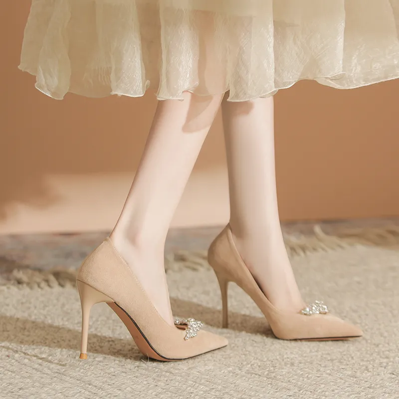 QITUMAUL Slim Heel High Heels Women's-11