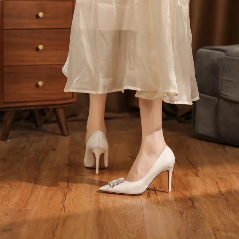 QITUMAUL Slim Heel High Heels Women's-19