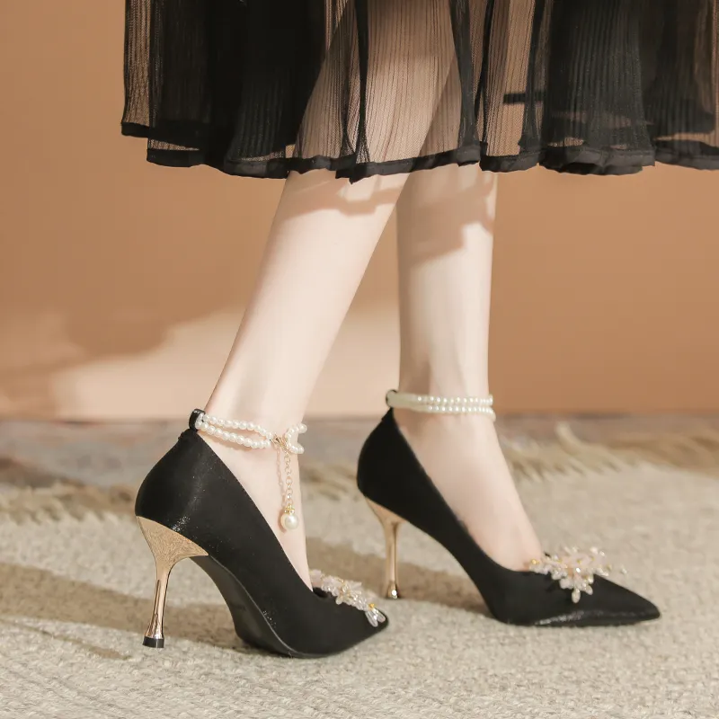 QITUMAUL Slim Heel High Heels Women's-2
