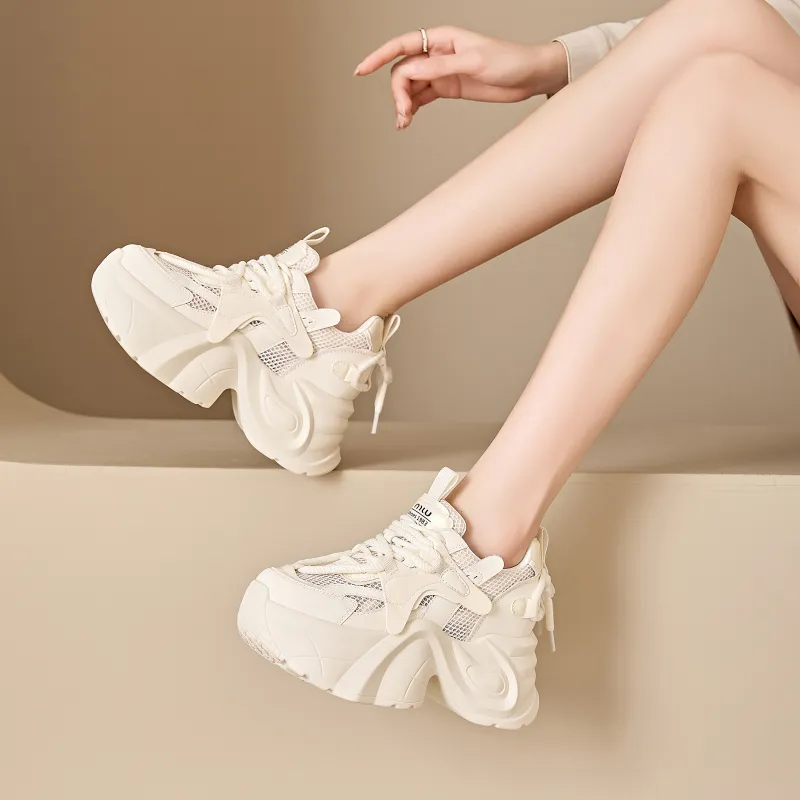 QITUMAUL Anti Slip Wear Resistant Low Top Chunky Sneakers Women's-2