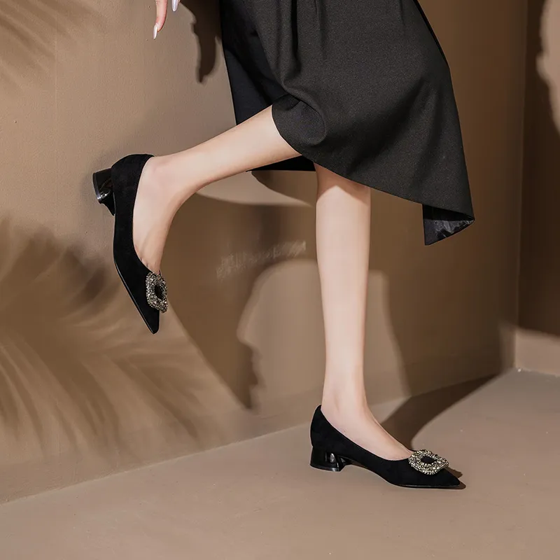 QITUMAUL Chunky Heel High Heels 3cm Women's-2