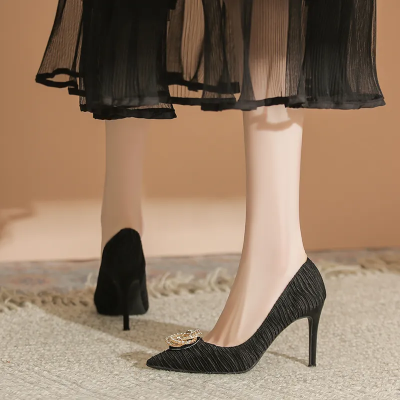 QITUMAUL Slim Heel High Heels Women's-4