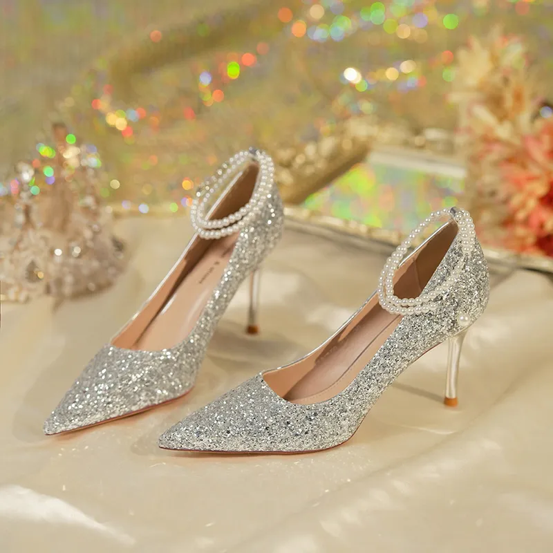 QITUMAUL Slim Heel High Heels Women's-1