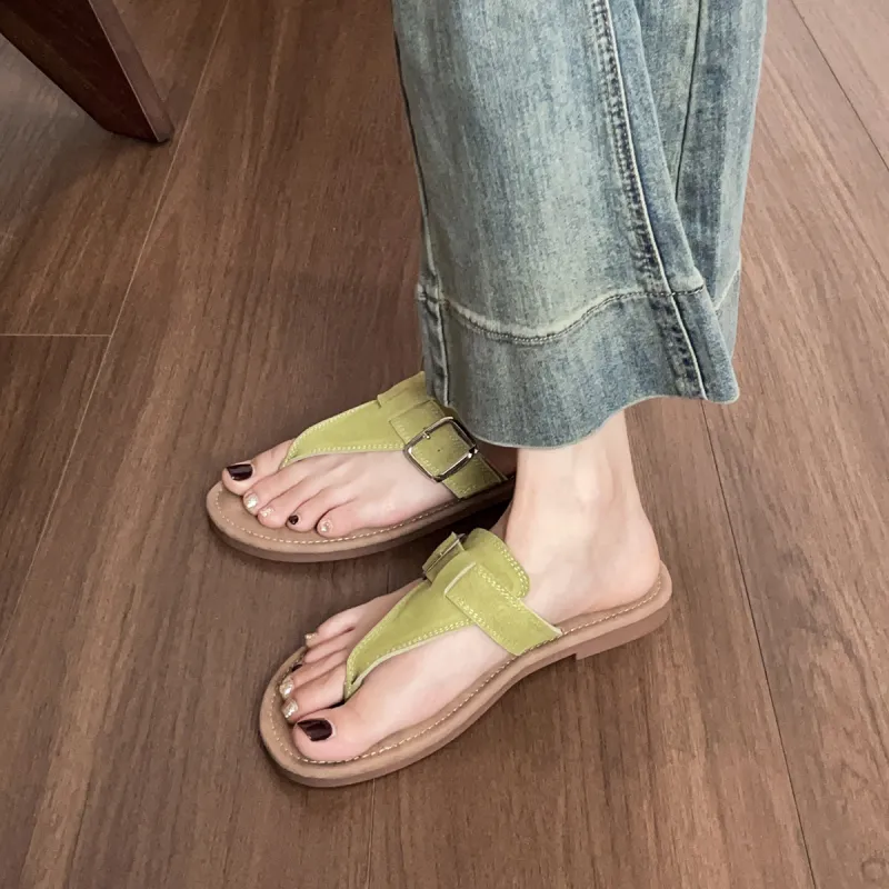 QITUMAUL Rubber Sole Abrasion Resistant Slip Resistant Flip Flops Unisex-4