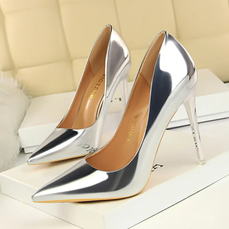 QITUMAUL Slim Heel High Heels Women's-11