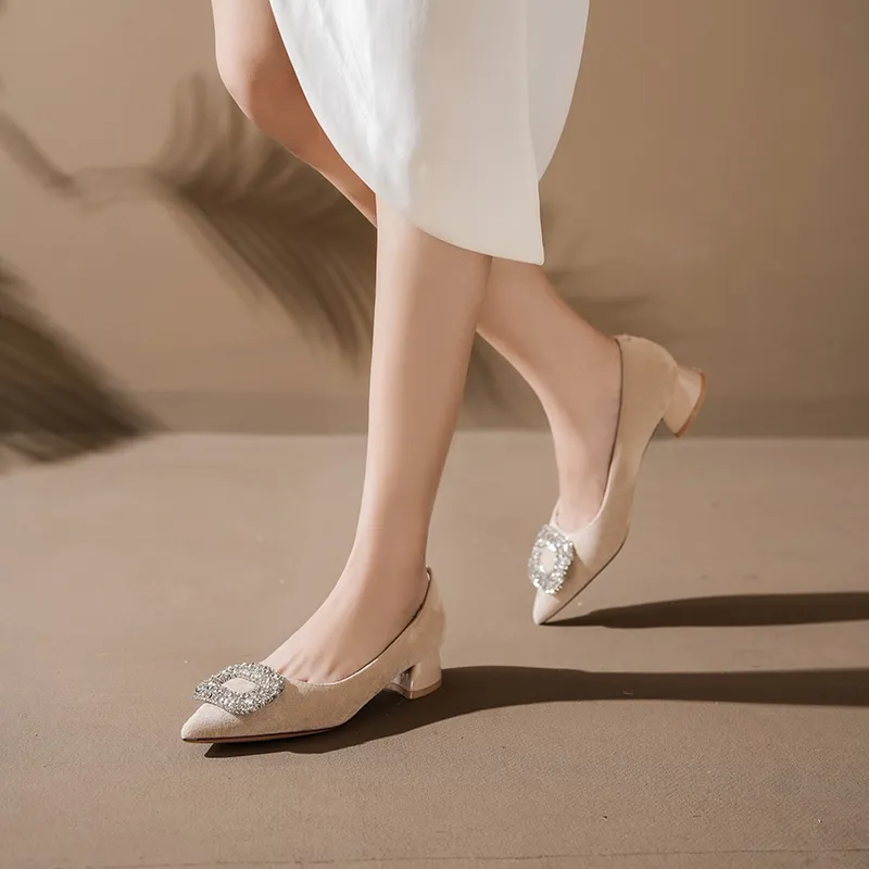QITUMAUL Chunky Heel High Heels 3cm Women's-10