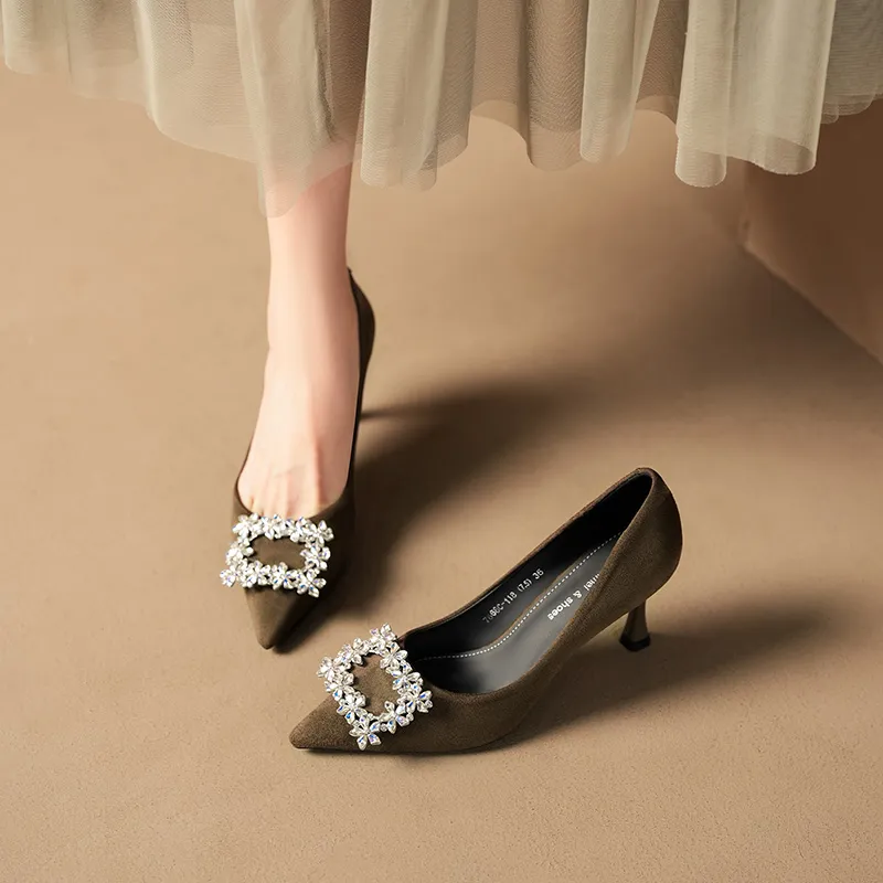 QITUMAUL Slim Heel High Heels Women's-17