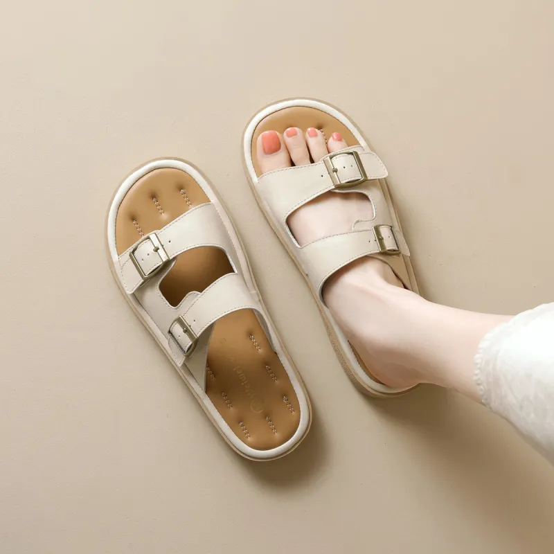 QITUMAUL Rubber Sole Quiet Abrasion Resistant Slide Slippers Unisex-1