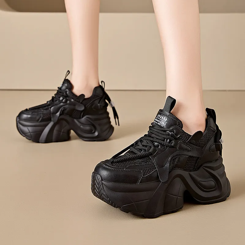 QITUMAUL Anti Slip Wear Resistant Low Top Chunky Sneakers Women's-7