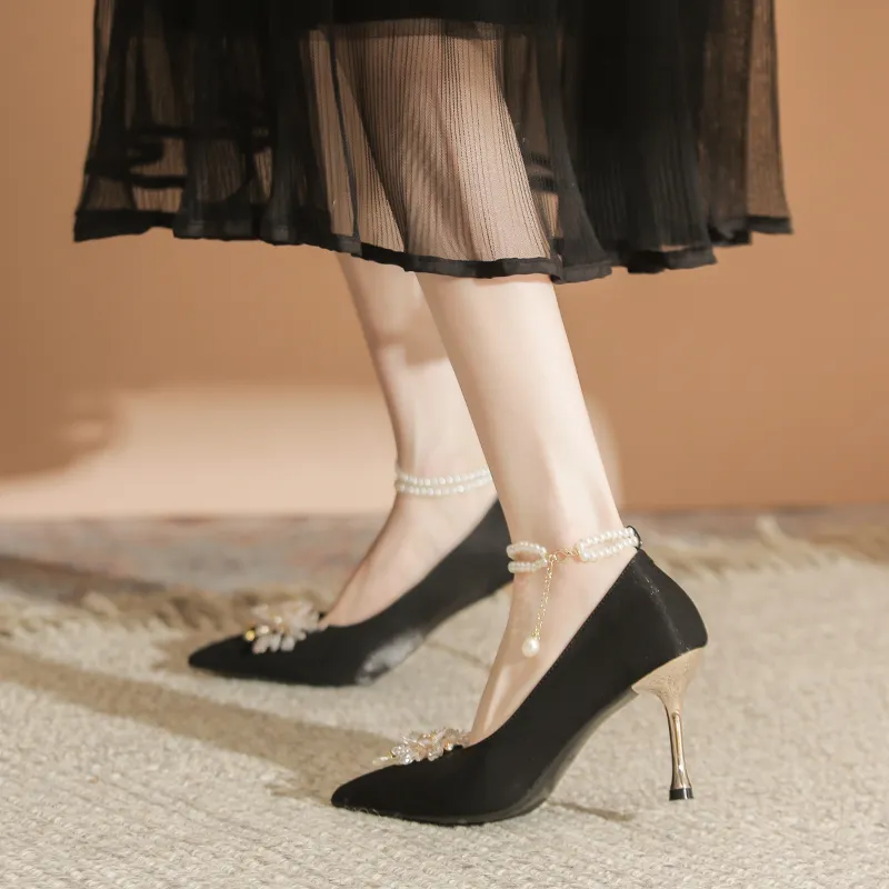 QITUMAUL Slim Heel High Heels Women's-3