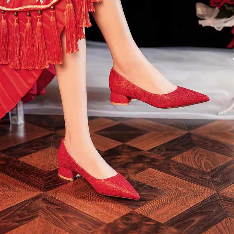 QITUMAUL Chunky Heel High Heels Women's-8
