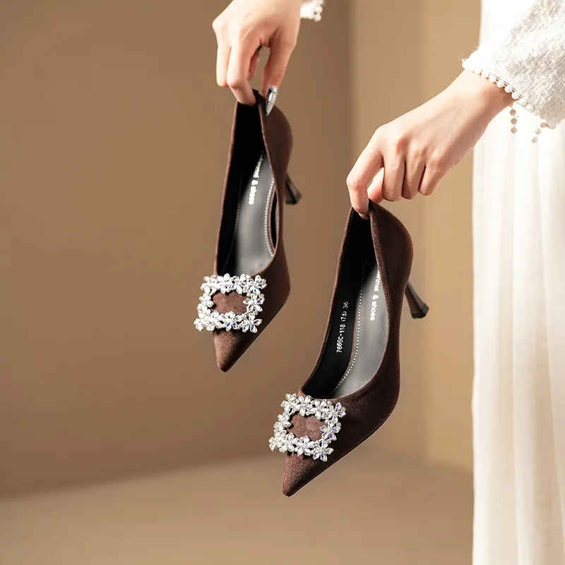 QITUMAUL Slim Heel High Heels Women's-10