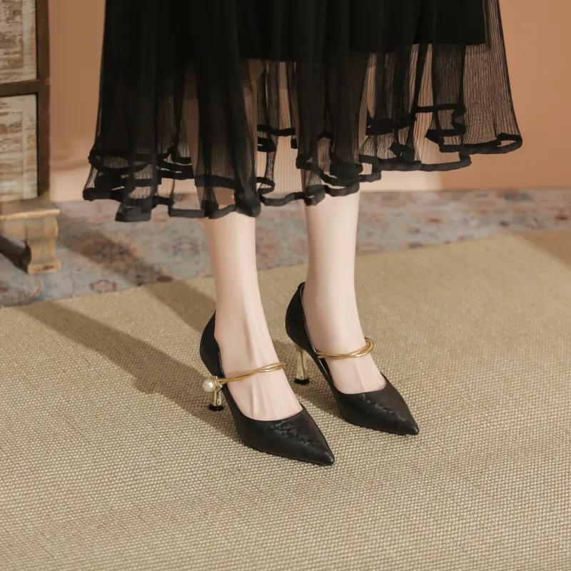 QITUMAUL Slim Heel High Heels Women's-1