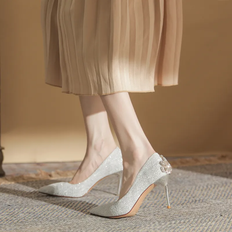 QITUMAUL Slim Heel High Heels Women's-19
