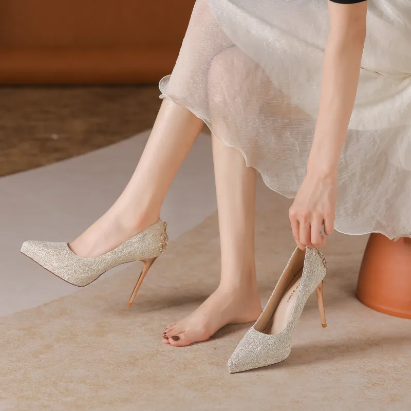QITUMAUL Slim Heel High Heels 10.5cm Women's-8