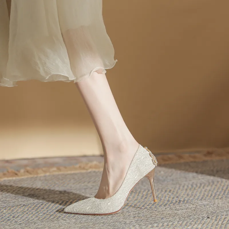 QITUMAUL Slim Heel High Heels Women's-10