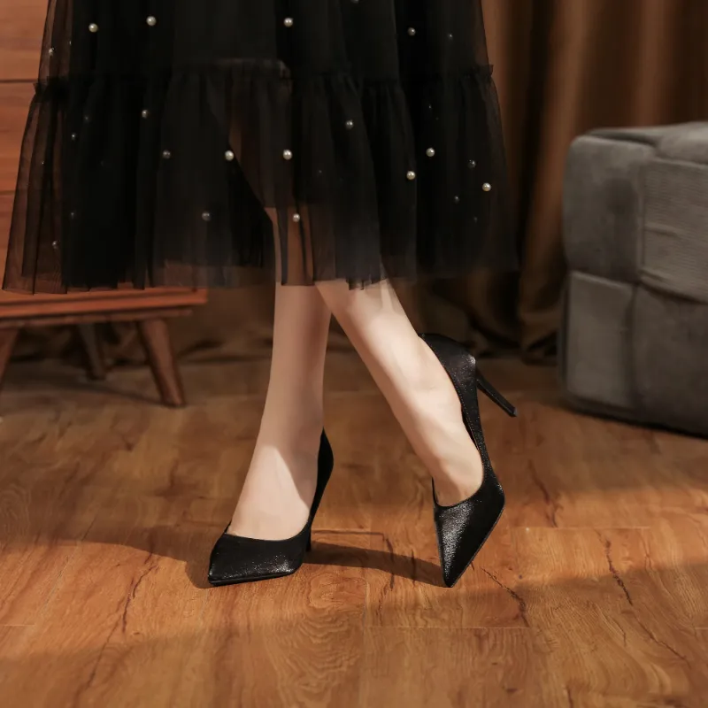 QITUMAUL Slim Heel High Heels 6.5 9.5cm Women's-13
